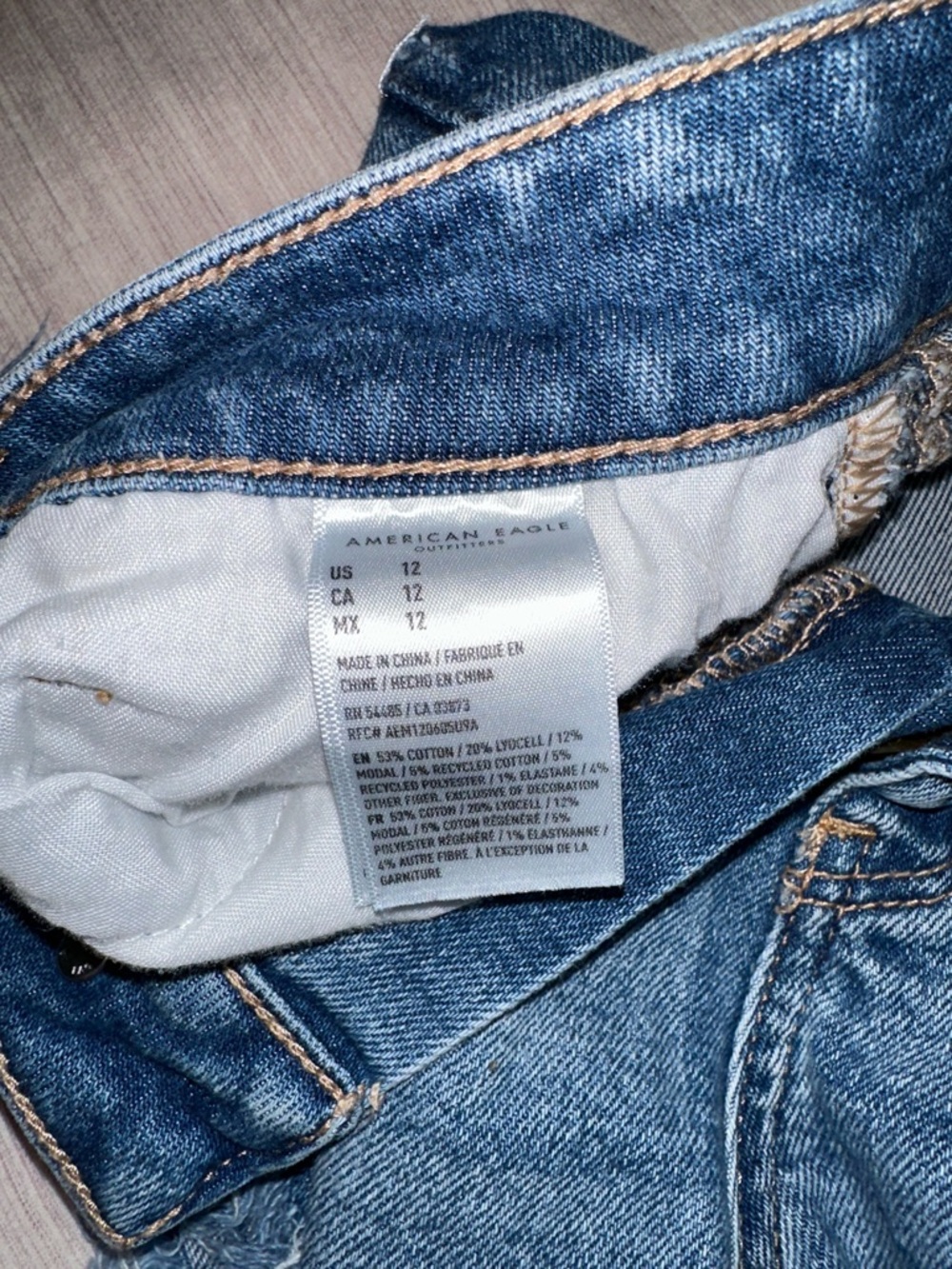 AMERICAN EAGLE Denim Distressed High-Rise Women’s Shorts - Blue - Picture 5 of 5